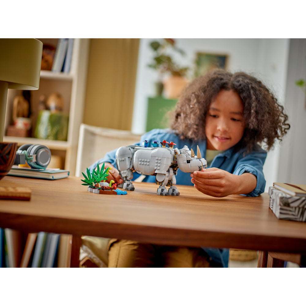 LEGO®Creator: Fauna Salvaje: Majestuoso Rinoceronte Con Aves (31171)_010