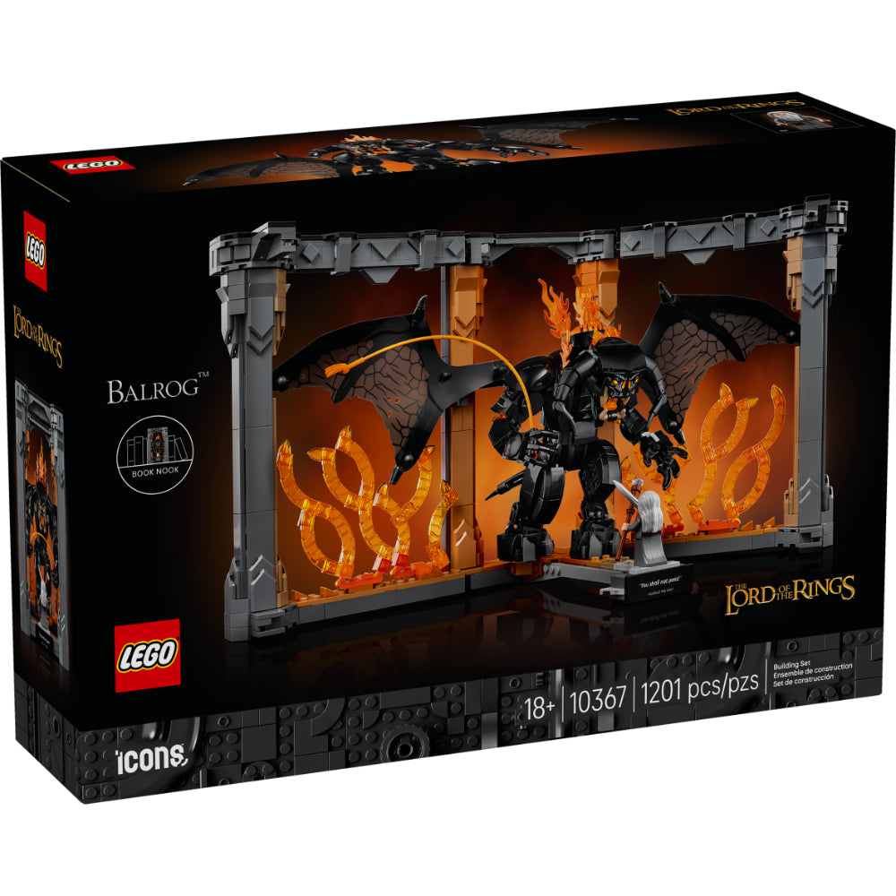Diorama LEGO del enfrentamiento entre Gandalf y el Balrog en el puente de Khazad-dûm
