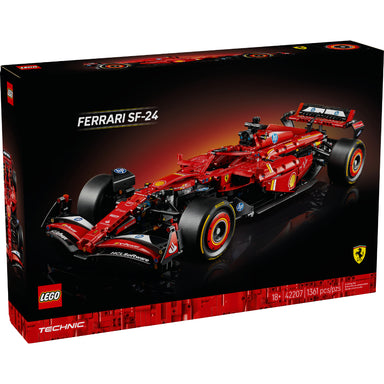 Maqueta LEGO Technic Ferrari SF-24 F1 a escala 1:8 con motor V6 y alerón DRS ajustable