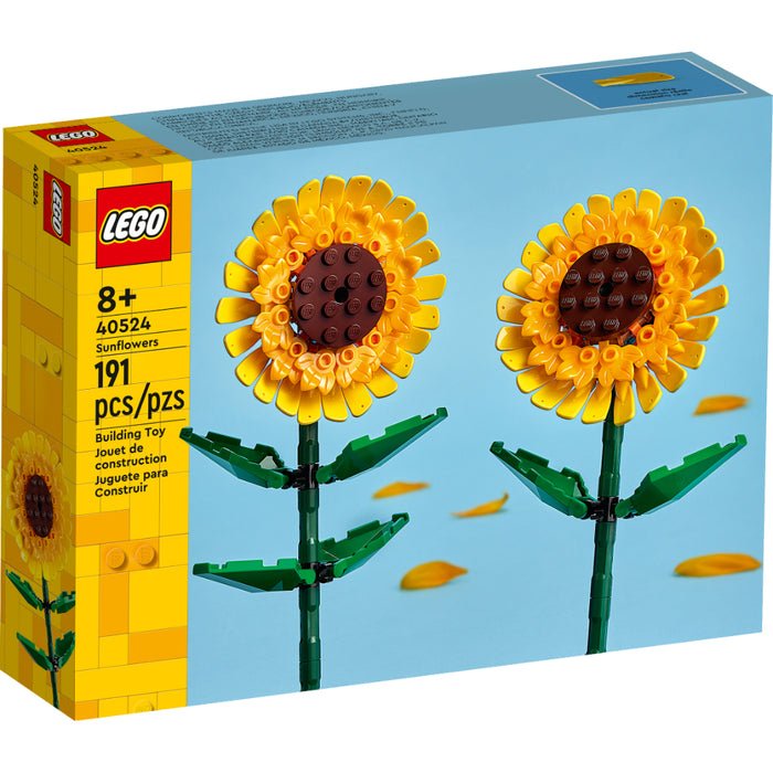 Girasoles LEGO para construir con tallos ajustables y diseño decorativo vibrante